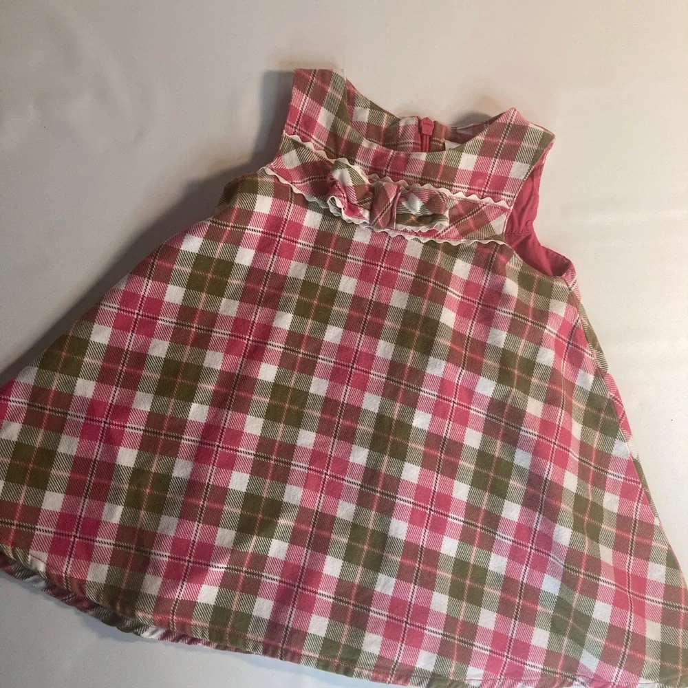 Gymboree baby pink plaid dress 3-6 months